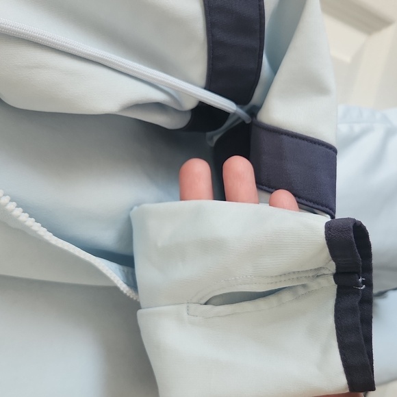 VICTORIA'S SECRET PINK Ultimate High Low Funnel Neck Full Zip Hoodie Baby Blue S - Picture 9 of 11